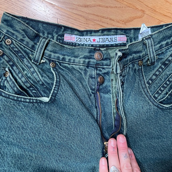 Vintage green ZENA high waisted jeans - Picture 5 of 7